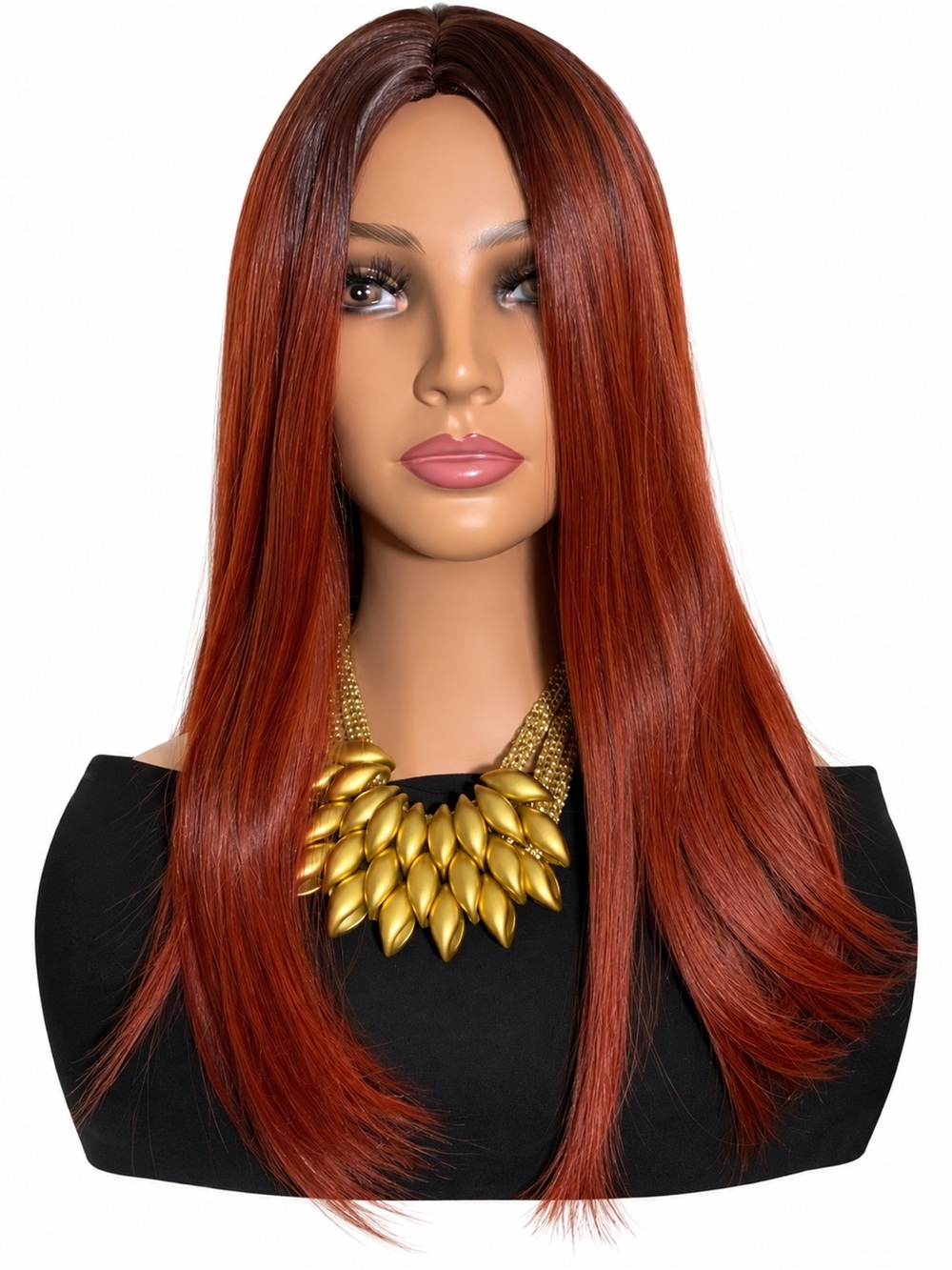 Premium Synthetic Ombre Red Straight Wig - Women Hair